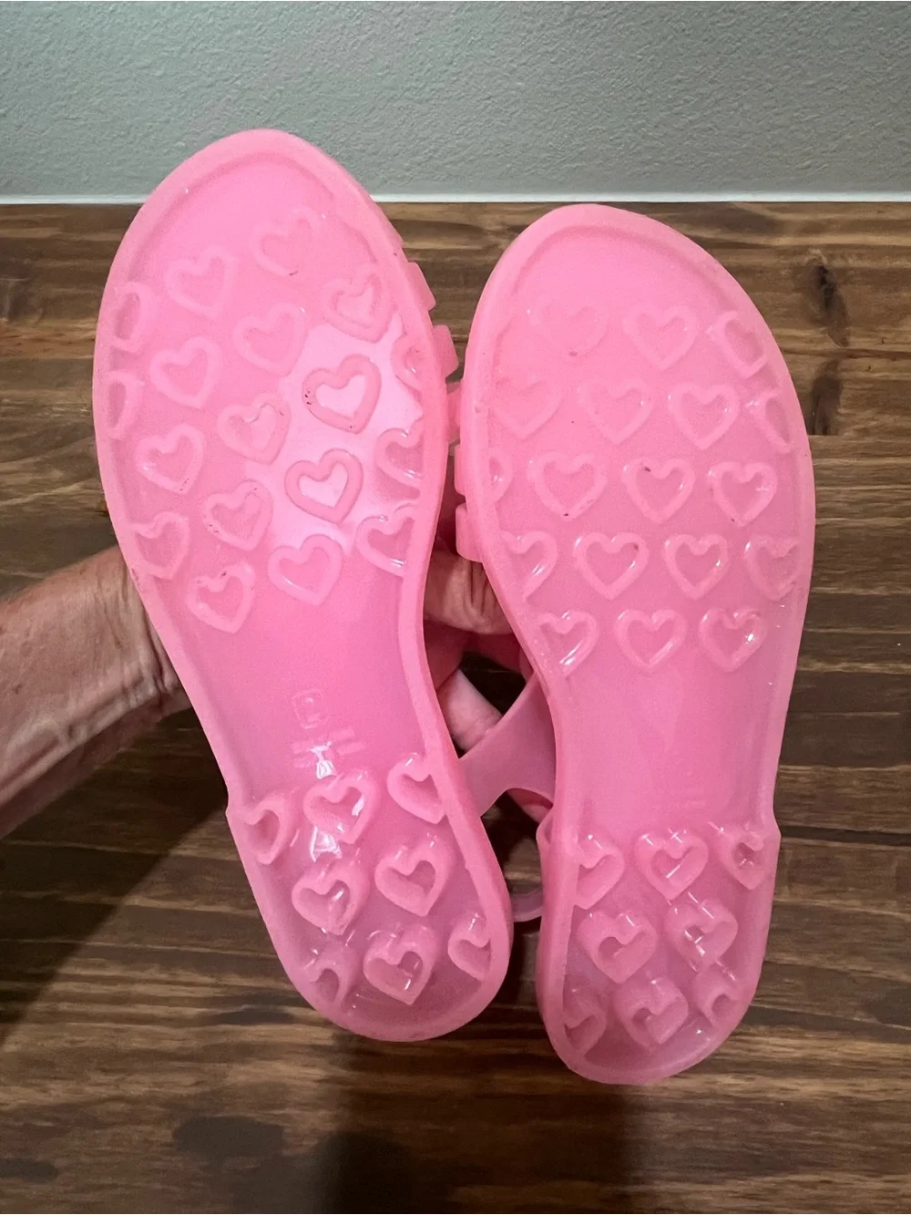2 Pair of Girls Jelly Sandals in Pink and Ombre Mint-Purple Sz 2/3